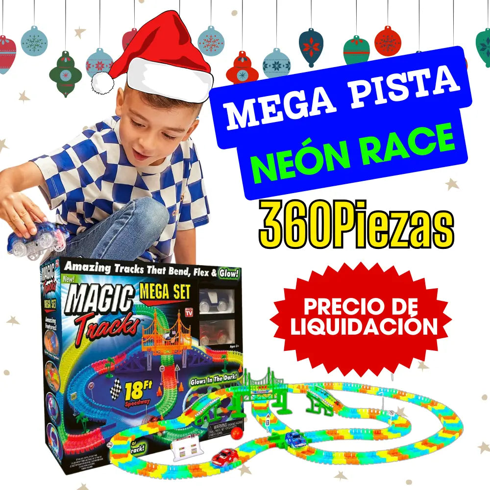 Mega Pista Neón Race - 360 Piezas